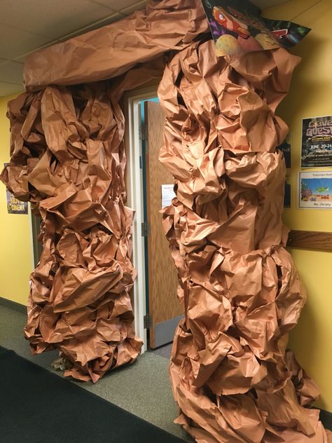 Cave Quest Vbs Decorations, Cave Classroom, Monumental Vbs 2022, Diy Cave, Dinosaur Cave, Stone Age Display, Cave Decorations, Monumental Vbs, Cave Quest Vbs