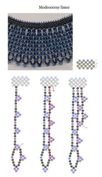 Corak Sulaman, Diy Necklace Patterns, Seed Bead Tutorials, Beadwork Tutorial, Bead Tutorials, Bead Weaving Tutorials, Beaded Necklace Patterns, Beading Netting, Bead Weaving Patterns