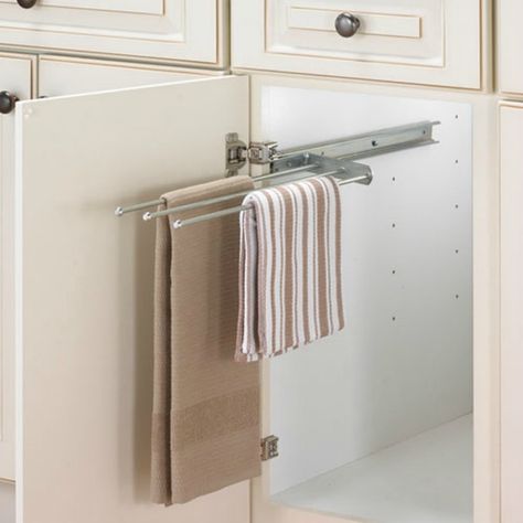 Ideas for Hanging & Storing Towels in a Really Small Bathroom Bathroom Towel Rack Ideas, Towel Hanging Ideas, Kitchen Towels Storage, Modern Towel Bars, Kitchen Towel Rack, Storing Towels, Kitchen Towel Holder, Decorative Kitchen Towels, Inside Cabinets