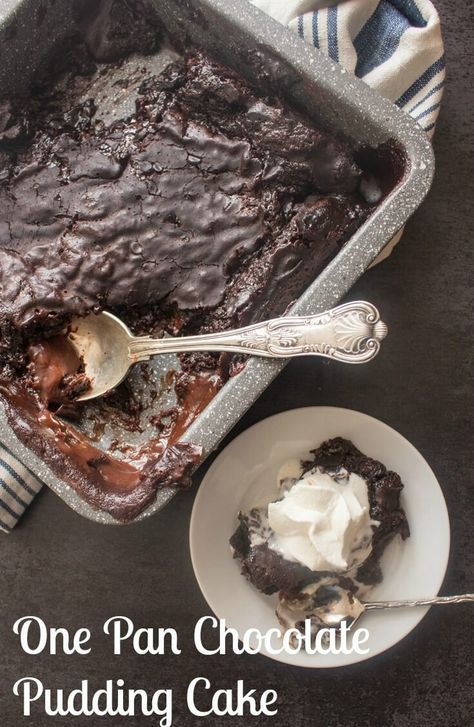 One Pan Chocolate Pudding Cake, a fast and easy Chocolate Dessert Recipe.  So yummy, eat warm with a little ice cream. Gooie Cookies, Chocolate Protein Recipes, Easy Chocolate Dessert, Sweet Crafts, Pineapple Fluff, Pudding Cakes, Diy Cakes, Gluten Free Chocolate Recipes, Chocolate Pudding Cake