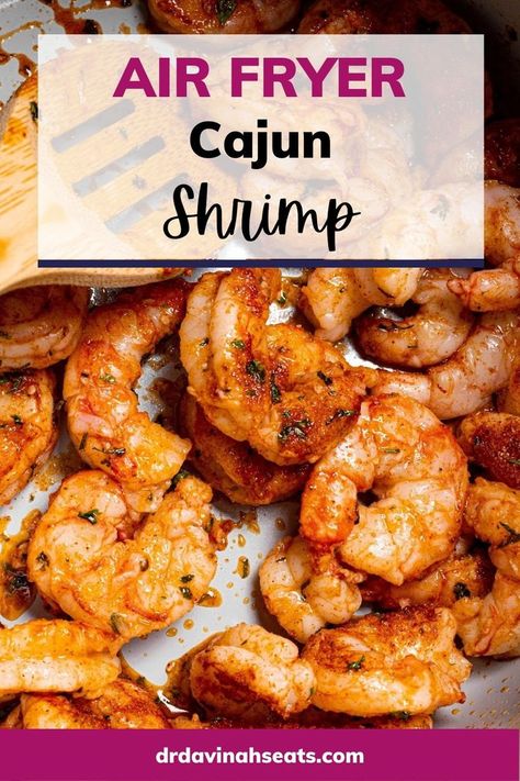 Air Fryer Cajun Shrimp is an easy healthy main dish after a busy day. It uses just three simple ingredients like my DIY Cajun seasoning & quick homemade garlic butter. Whether you use frozen or fresh raw large shrimp or add things like vegetables or sausage, it’s on the dinner table in about 15 minutes. Have this with my air fryer green beans or air fryer asparagus for a low carb and keto dinner meal. Or, make a double batch as part of meal prep for your whole family. Shrimp From Frozen, Air Fryer Cajun Shrimp, Cajun Shrimp Recipe, Shrimp Video, Air Fryer Shrimp, Cajun Shrimp Recipes, Homemade Garlic Butter, Fresh Shrimp, Juicy Shrimp