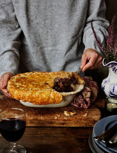 Venison and red wine pie recipe | Sainsbury's Magazine Wine Pie, Venison Pie, Deer Recipes, Deer Meat Recipes, Wild Game Recipes, Venison Recipes, Cooking Advice, Mince Pies, Xmas Food