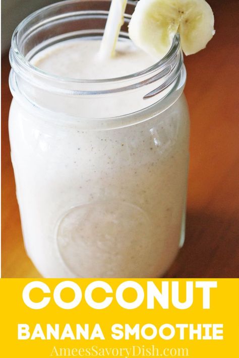 Coconut Butter Smoothie, Smoothie With Coconut Cream, Coconut Banana Smoothie, Coconut Milk Smoothie Recipes, Blueberry Yogurt Smoothie, Drink Breakfast, Coconut Milk Smoothie, Starbucks Tea, Smoothie Juice