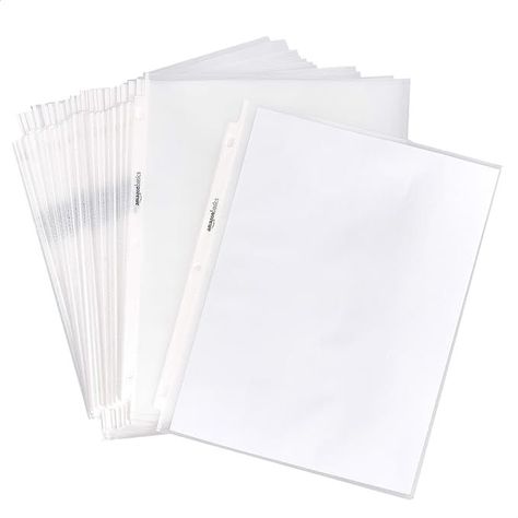 Filing Organization, Binder Accessories, Binding Supplies, Sheet Protector, Sheet Protectors, Page Protectors, Amazon Basics, File Organization, 3 Ring Binder