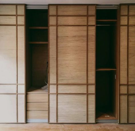 Japandi Closet, Japanese Closet, Sliding Wardrobe Design, Japandi Bedroom, Bedroom Wardrobe Design, Bedroom Built In Wardrobe, Japanese Bedroom, Wardrobe Door Designs, Wardrobe Interior Design