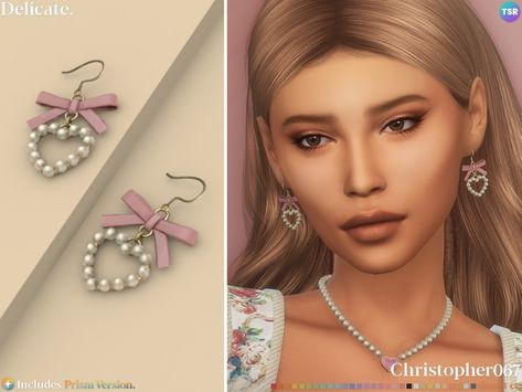 The Sims Resource - Delicate Earrings Sims 4 Cc Girly Furniture, Coquette Sims 4 Cc Furniture, Sims 4 Cc Accessories Earrings, Sims 4 Cc Coquette Clothes, Sims4 Earrings, Sims Earrings, Earrings Sims 4 Cc, Sims 4 Cc Jewelry, Sims 4 Cc Earrings