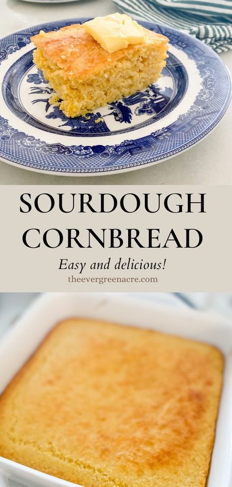 Sourdough Starter Cornbread, Cornbread Sourdough Discard, Kamut Sourdough Starter, Sourdough Discard Cornbread Recipe, Easy Sourdough Discard Bread, Cornbread Sourdough, Sourdough Discard Cornbread, Discard Cornbread, Sourdough Cornbread Recipe