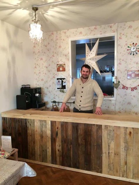 Pallet Bars, Bar Pallet, Pallet Counter, Pallet Room, Pallet Door, Pallet Bar Diy, Diy Home Bar, Pallet Bar, 1001 Pallets