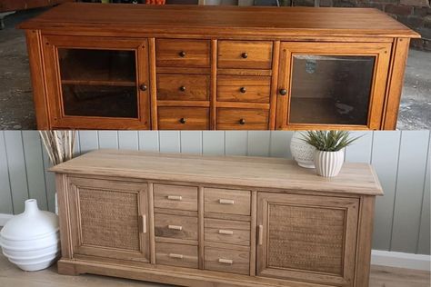 Before and after: An old TV unit gets a stunning coastal-style makeover Sideboard Upcycle, Revamp Furniture, Bedroom Furniture Makeover, Diy Furniture Renovation, Kitchen Home Decor, Tv Furniture, Diy Home Furniture, Furniture Renovation, Home Decor Ideas Living Room