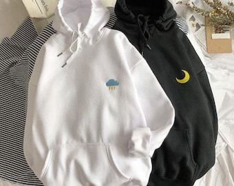 This unisex embroidered hoodie is very comfy and adds a little sparkle to any outfit! It’s handmade and good quality. Cheap Embroidered Hooded Sweatshirt, Matching Hoodies, Autumn Trends, Oversized Hoodies, Diy Vetement, Couples Hoodies, Women Hoodies Sweatshirts, Casual Sets, Oversize Hoodie