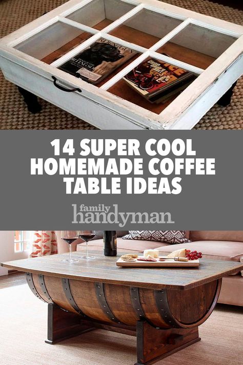 Diy Coffee Table Ideas, Homemade Coffee Tables, Diy Coffee Tables, Build A Coffee Table, Creative Coffee Table, Coffee Table Inspiration, Coffee Table Ideas, Coffee Table Plans, Display Coffee Table