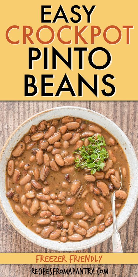 Crockpot Pinto Beans Recipe, Beans In Crock Pot, Crockpot Pinto Beans, Crock Pot Pinto Beans, Beans Recipe Crockpot, Pinto Beans Recipe, Beans In Crockpot, Slow Cooker Beans, Pinto Bean Recipes