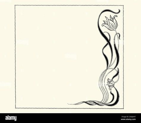 Download this stock image: Art Nouveau title, flower, tulip, design - 2GDJAHY from Alamy's library of millions of high resolution stock photos, illustrations and vectors. Art Nouveau Tulip, Nouveau Flowers, Flower Tulip, Tulip Pattern, Art Nouveau Flowers, Flowers Easy, Walker Art, Tulip Design, About Art