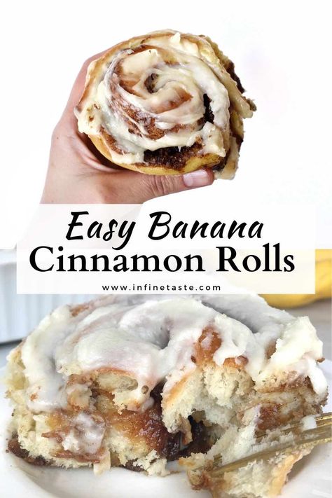 Banana Cinnamon Rolls, Banana Roll, Rolls Easy, Cinnamon Rolls Easy, Brunch Recipe, Make Banana Bread, Cinnamon Rolls Homemade, Breakfast Idea, Cinnamon Rolls Recipe