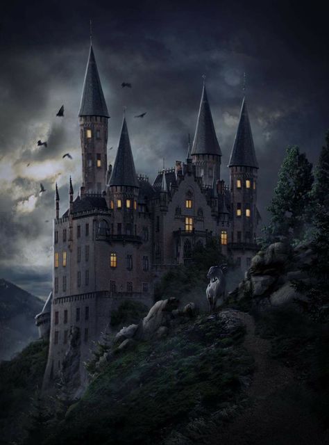 Vampire Castle, Castle House Design, Dark Castle, Gothic Castle, Castle Aesthetic, Haunted Castle, Castle Art, 다크 판타지, Seni Origami