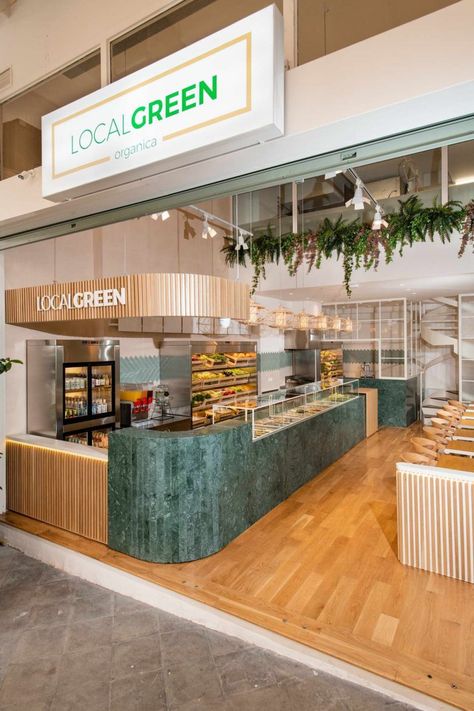 Health Food Store Design, Healthy Restaurant Design, Salad Bar Restaurants, Salad Shop, Healthy Cafe, Healthy Restaurant Food, Greens Restaurant, Green Cafe, Healthy Bars