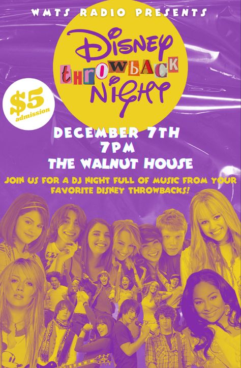 WMTS 88.3-FM is hosting a Disney Throwback theme night at The Walnut House in Murfreesboro, TN to jam out to our favorite early 2000s Disney hits! 🪩🕺🏻📀 Early 2000s Disney, Disney Throwback, Walnut House, 2000s Disney, Throwback Party, 2000s Party, Disney Channel Original, Disney Channel Shows, Dirty 30