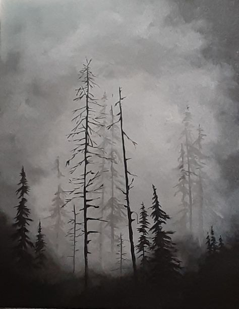 Drawing Ideas Dark Aesthetic, Gothic Watercolor Paintings, Black Watercolor Painting, Gothic Acrylic Painting, Creepy Watercolor Art, Watercolor Art Dark, Dark Watercolor, Dark Paintings, Dark Ink