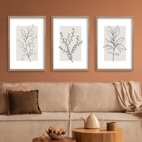 PRICES MAY VARY. 【Size Description】: Each piece of our three-piece wall art decoration measures 16 inches × 11 inches × 0.8 inches and weighs 2.55 pounds. It can be hung anywhere in the home. 【Material】: The high-quality wall decoration frame is made of natural high-quality wood material, which is sturdy and reliable. The frame is hand-dyed, each piece is unique, and the central part is UV printed with bright colors that will not fade. 【Easy to Use】: The wall decoration zigzag hook is installed Wall Decor Above Sectional, Minimal Wall Art Ideas, Behind Couch Wall Decor Modern, Small Living Room Wall Decor Ideas, Above The Bed Decor Ideas, Apartment Decorating On A Budget Minimalist, Boho Pictures For Wall Collage, Small Room Wall Decor, Home Decor 2024