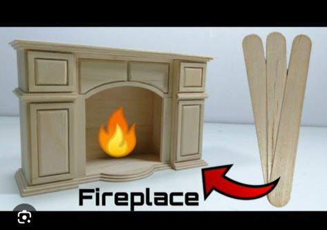 Miniature Fireplace Tutorial, Dollhouse Fireplace Diy How To Make, Fireplace Dollhouse Diy, Mini Fireplace Diy, Diy Miniature Fireplace, Doll House Fireplace Diy, How To Make Mini Furniture, Miniature Crafts Diy Dollhouse Furniture, Dollhouse Miniature Tutorials Diy