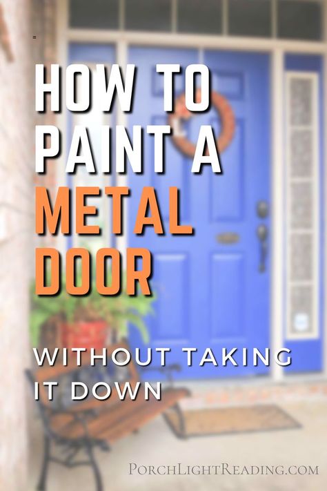 How To Paint Front Door, Paint Steel Door, Metal Entrance Doors, Painting Metal Doors, Colored Door, Painted Exterior Doors, Aluminium Front Door, Metal Doors Exterior, Steel Doors Exterior