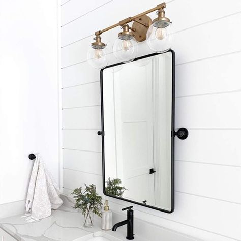 Pivot Bathroom Mirror, Bathroom Matt, Rectangle Bathroom Mirror, Vintage Bathroom Mirrors, Rectangle Bathroom, Wall Mounted Bathroom Vanity, Mounted Bathroom Vanity, Aesthetic Bathroom, Vanity Mirrors