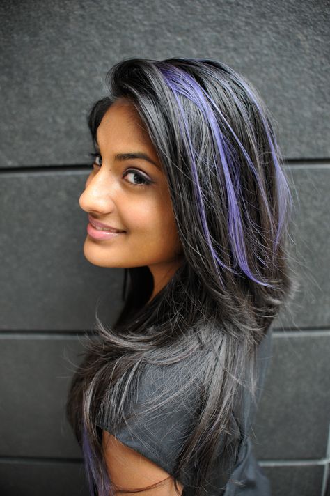 I like the color. What if i get highlights? Something to think about... Purple Peekaboo Highlights, Peekaboo Highlights, Color Borgoña, Hair Color Streaks, Purple Highlights, Hair Streaks, Long Hair Wedding Styles, Hair Color Purple, Trendy Hair Color