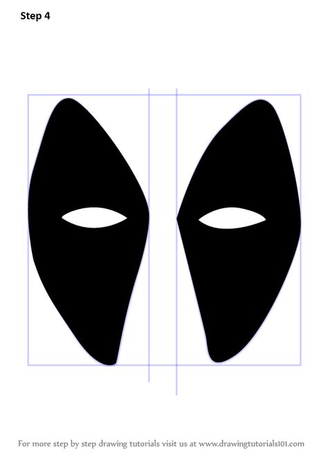 Learn How to Draw Deadpool Mask (Deadpool) Step by Step : Drawing Tutorials Printable Batman Logo, Wolverine Cake, Deadpool Theme, Deadpool Plush, Deadpool Gifts, Deadpool Cake, Deadpool Party, Deadpool Birthday, Family Themed Halloween Costumes