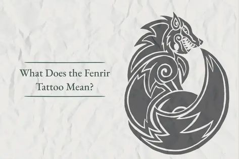 What Does the Fenrir Tattoo Mean? - Viking Style Fenrir Art Norse Mythology, Loki Norse Tattoo, Norse Wolf Tattoo Design, Fenrir Tattoo Design Norse Mythology, Skoll Hati Tattoo Norse Mythology, Loki Tattoo Ideas Norse Mythology, Feniri Wolf Tattoo, Fenrir Tattoo Mythology, North Mythology Tattoo