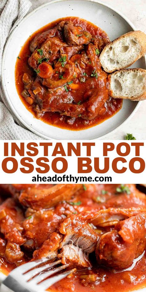 Instant Pot Osso Buco Oso Bucco Recipe Instant Pot, Soup Shank Recipe, Instapot Beef Shank Recipe, Bone In Beef Shank Recipe Instant Pot, Osso Bucco Recipe Instant Pot, Osso Bucco Recipe Slow Cooker, Instant Pot Beef Shank, Beef Shank Recipe Instant Pot, Oso Bucco Recipe