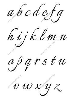 Connected Calligraphy A to Z lowercase letter stencils Calligraphy A To Z, Calligraphy Lowercase, Cursive Fonts Alphabet, Capital Fonts, Letter Stencils Printables, Stencil Letters, Calligraphy A, Alfabet Font, Cursive Alphabet