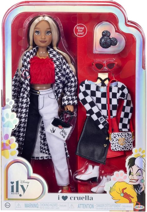 Disney ily 4EVER Cruella Inspired doll - YouLoveIt.com Ily Disney Dolls, Disney Ily 4ever Doll, Ily Dolls, Disney Ily 4ever, Disney Barbie Dolls, Doll Pictures, Stitch Toy, Barbie Doll Set, Disney Princess Dolls