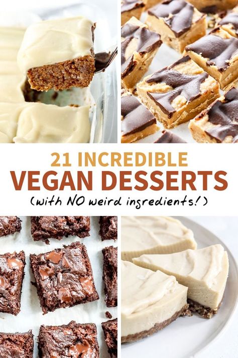 21 Incredible Vegan Desserts (with NO weird ingredients!) | Detoxinista Gourmet Milkshakes, Vegan Fudge Recipes, Tofu Dessert, Cakes Ice Cream, Egg Free Desserts, Best Vegan Desserts, Vegan Fudge, Vegan Gluten Free Desserts, Vegan Baking Recipes