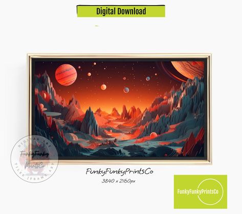 𝐅𝐑𝐀𝐌𝐄 𝗧𝗩 𝐀𝐑𝐓 | 𝗗𝗜𝗚𝗜𝗧𝗔𝗟 𝗗𝗢𝗪𝗡𝗟𝗢𝗔𝗗 Transform your TV into a window to another world with our Alien Planets Art for Samsung FRAME TV. This high-definition 4K digital download showcases stunning alien landscapes, perfect for sci-fi fans and galaxy enthusiasts. Designed to fit 4K HD 16x9 screens, this unique LG TV art brings the mystery and beauty of extraterrestrial worlds to your living room. Ideal as a gift for science fiction lovers, this digital art download is compatible Aurora Borealis Art, Tv Screensaver, Alien Planets, Galaxy Artwork, Outer Space Art, Art Alien, Lg Tv, Light Wall Art, Fantasy Decor