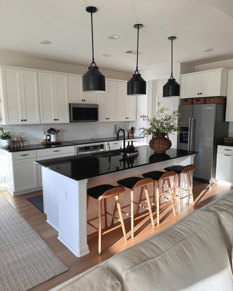 Happy August + Kitchen Views 🌤️🌿 Sharing some stills of one of my favorite views in my home: my kitchen 🤎 Comment “AUGUST” for a direct link to shop this post 🫶🏼 Kitchen Styling, West Elm Lighting, Kitchen Island, Counter Stools, McGee & Co Vase, Modern Organic Home #kitchenisland #westelmstyle #transitionalhomestyle #neutralhome Small Kitchen Open Concept, Island Counter Stools, West Elm Lighting, Henry Pendant, Marble Interior Design, Transitional Home Style, Lighting Kitchen Island, Kitchen Island Counter, Modern Organic Home