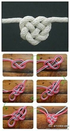 Rope Heart, Simpul Makrame, Valentines Bricolage, Heart Knot, Celtic Heart, Rope Crafts, Kraf Diy, Valentine's Day Diy, Valentine Day Crafts