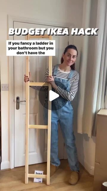 IKEA Hackers | Ideas & Hacks on Instagram: "We can't get enough of @bangonstyle's lovely DIY bathroom towel ladder. It's absolutely fabulous and gives off major #bathroomgoals.  Catch Deborah @bangonstyle for more affordable DIYs and hacks." Towel Ladders For Bathroom, Ragrund Ikea Hack, Diy Towel Rack Bathroom, Ikea Ladder, Towel Ladder Bathroom, Bathroom Towel Ladder, Diy Towel Rack, Bathroom Ladder, Diy Blanket Ladder