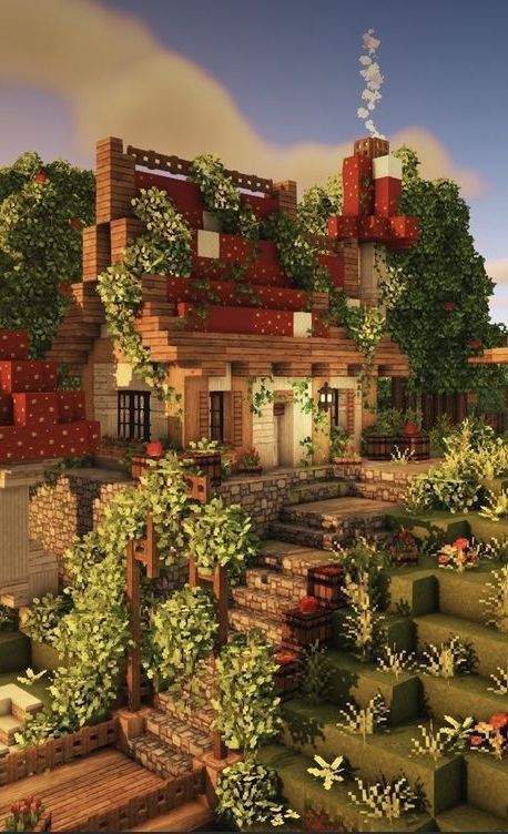 Chalet Minecraft, Minecraft Cool, Villa Minecraft, Construction Minecraft, Case Minecraft, Minecraft Garden, Minecraft Structures, Minecraft Interior Design, Bangunan Minecraft