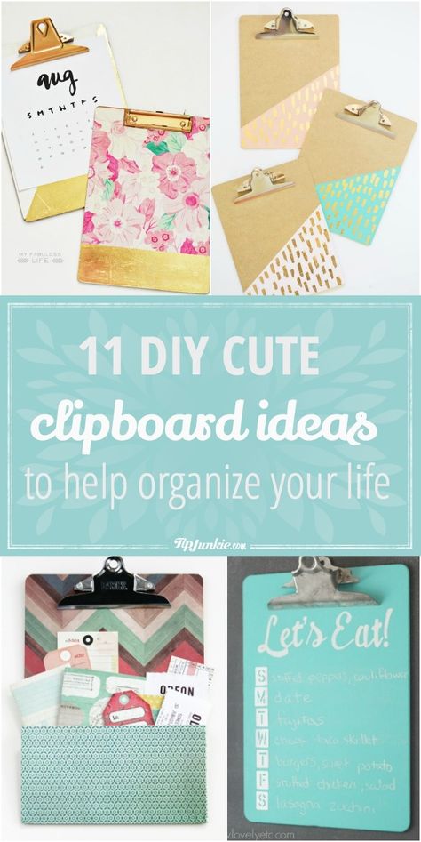 11 DIY Cute Clipboard Ideas to Help Organize Your Life-jpg Diy Clipboard Ideas, Decorating Clipboards Diy, Clipboard Decorating Ideas, Diy Clipboard Decoration, Clip Board Ideas, Mini Clipboards, Cute Clipboard, Clipboard Diy, Clipboard Crafts