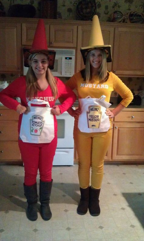 My ketchup and mustard! Ketchup And Mustard Costumes, Ketchup Costume, Ketchup And Mustard, Yellow Tomatoes, Duo Halloween Costumes, Cap Cut, Matching Halloween, Halloween Costume Outfits, Tomato Ketchup