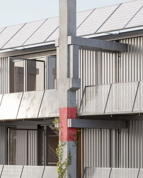 Gallery of Parabase Reuses Prefabricated Concrete Elements for a Radical Housing Development in Basel, Switzerland - 3 Porch Architecture, Concrete Apartment, Prefabricated Architecture, Economy Design, Minimalist Window, Shop Architects, Building Facades, Co Housing, How Design