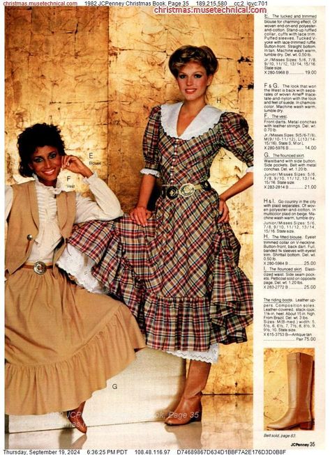 1982 JCPenney Christmas Book, Page 35 - Catalogs & Wishbooks Jcpenney Christmas Catalog, Juniors Fashion, 1980s Fashion Trends, 1980 Fashion, Fashion 1980s, Moda Country, 90s Inspired Outfits, 80’s Fashion, Dream Wedding Ideas Dresses