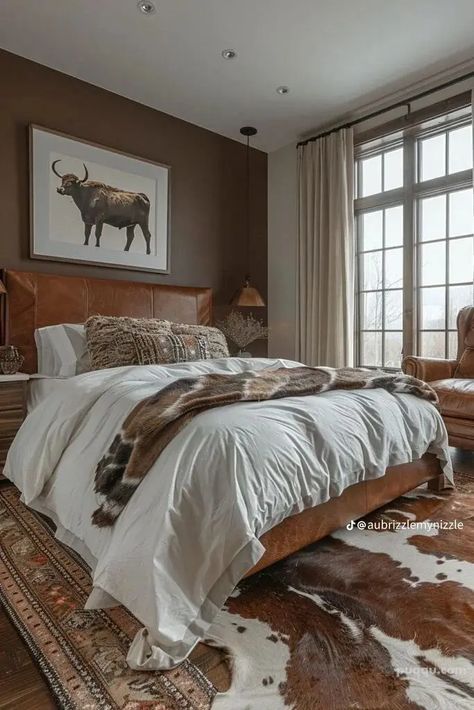 Texas Style Bedroom Ideas, Texas Style Bedroom, Modern Western Bedroom, Western Bedrooms, Ski Condo, Western Bedroom Decor, Western Bedding, Western Bedroom, Sage Green Bedroom