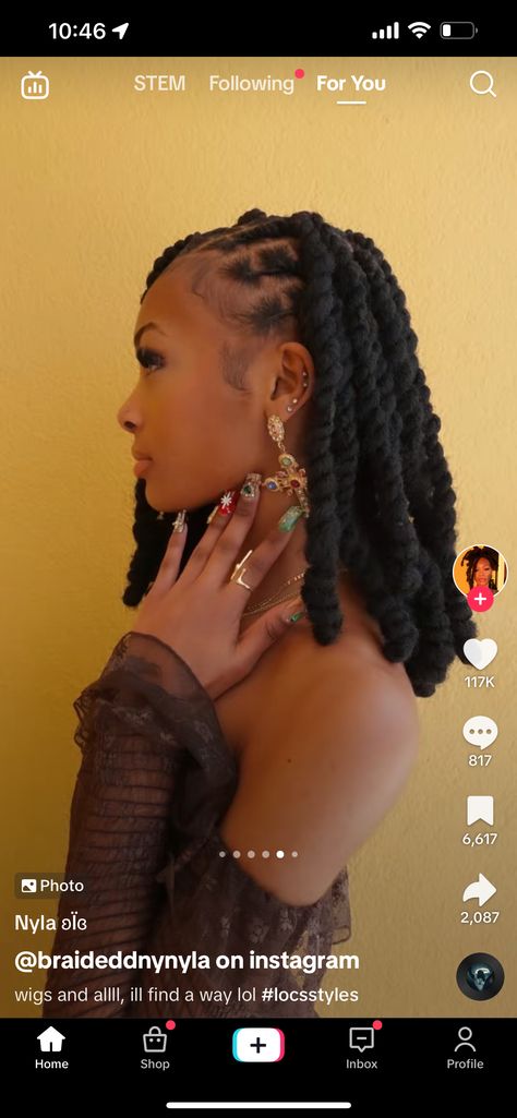 Afrocentric Loc Styles, Flat Twist With Locs, Small Loc Hairstyles For Women, Vacation Loc Styles For Women, Extended Loc Bob, Wedding Hairstyles Black Women Locs, Loc Styles For Date Night, Side Part Locs Styles, Locs Styles With Added Hair