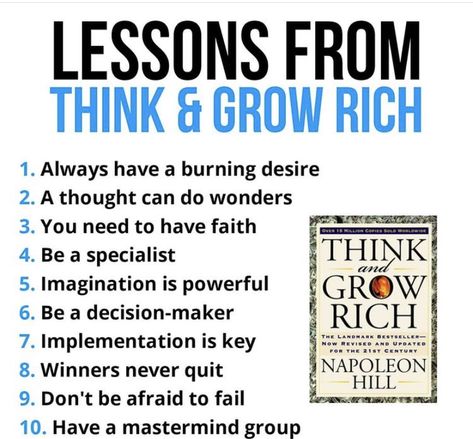 Start Late Finish Rich, Think And Grow Rich Principles, Think And Grow Rich Quotes, Think And Grow Rich Book, Rich Tips, Books Summary, Rich Quotes, Best Self Help Books, Self Development Books