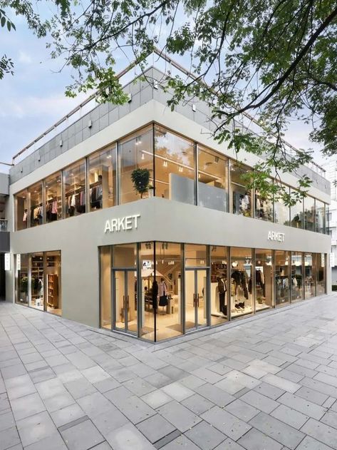 Retail Building Facade, Retail Building Exterior, Retail Shop Exterior Design, 2 Story Building Design, Commercial Exterior Design Facades Office Buildings, 2 Storey Commercial Building Exterior, Small Shopping Mall Design, Modern Commercial Design Exterior, Commercial Design Exterior Architecture