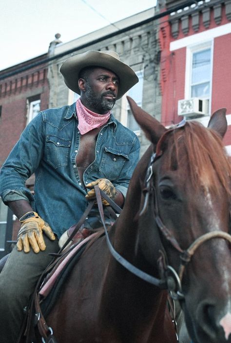 Is Idris Elba Really Riding a Horse in Concrete Cowboy? Concrete Cowboy, Lorraine Toussaint, Billy Kidd, Caleb Mclaughlin, Review Film, Cowboy Aesthetic, Black Cowboys, Urban Cowboy, Stranger Things Kids