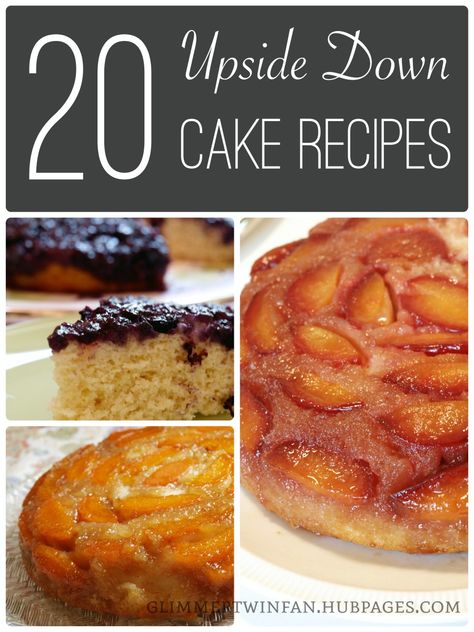 These 20 upside-down cake recipes aren't like your grandmother's pineapple one. These use all sorts of fruits, adding a new twist to an old favorite. Photos and step-by-step instructions provided. Mango Upside Down Cake, Two Ingredient Cakes, Upside Down Desserts, Pear Upside Down Cake, 2 Ingredient Cakes, Cake Mix And Soda, Soda Cake, Batter Recipe, Custard Cake