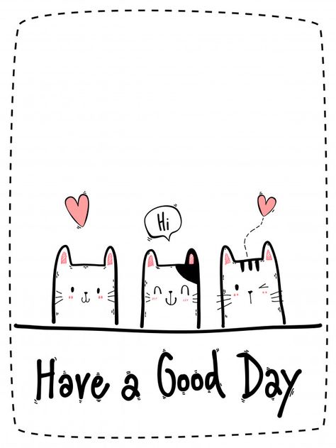 Cute Cat Cartoon, Cartoon Cat Drawing, Good Morning Cat, Chubby Cat, Hello Cute, Morning Cat, Cartoon Doodle, Morning Love Quotes, Cat Cartoon