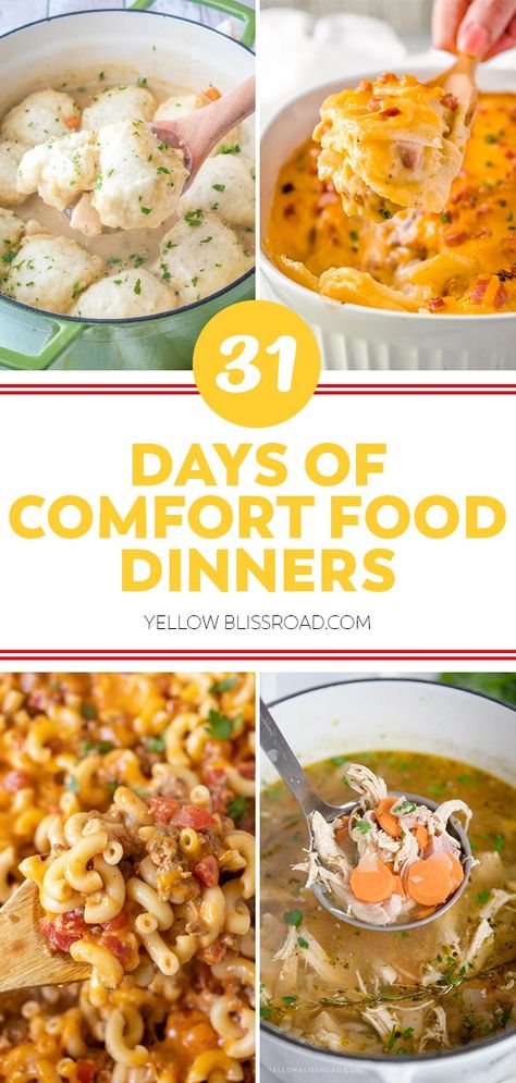 Easy Hearty Meals Comfort Foods, Sunday Meals Families Dinners, Holiday Comfort Food, Homey Dinners Comfort Foods, Winter Dinners Family, Dinner Recipes Homestyle, Comfort Family Meals, Homestyle Recipes Comfort Foods, Midwest Comfort Food Recipes